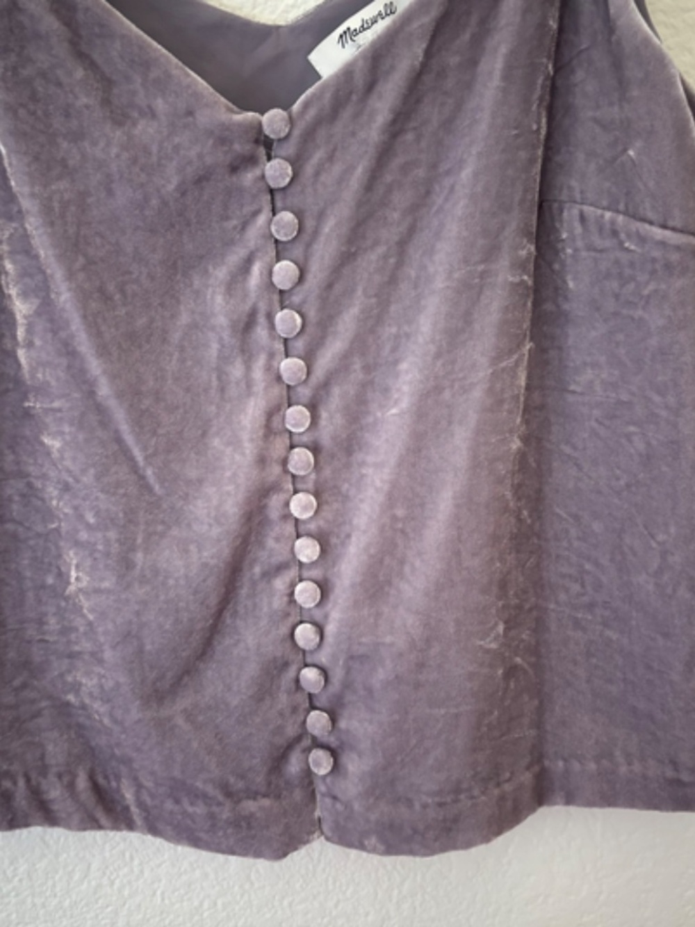Madewell lilac purple velvet cami tank top size 2 - Picture 4 of 9